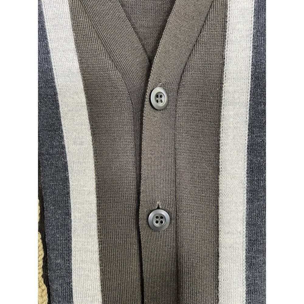 Prada Men’s Cable Knit Cardigan Sweater Size 50‎ US M Brown Wool Cashmere - Picture 7 of 16